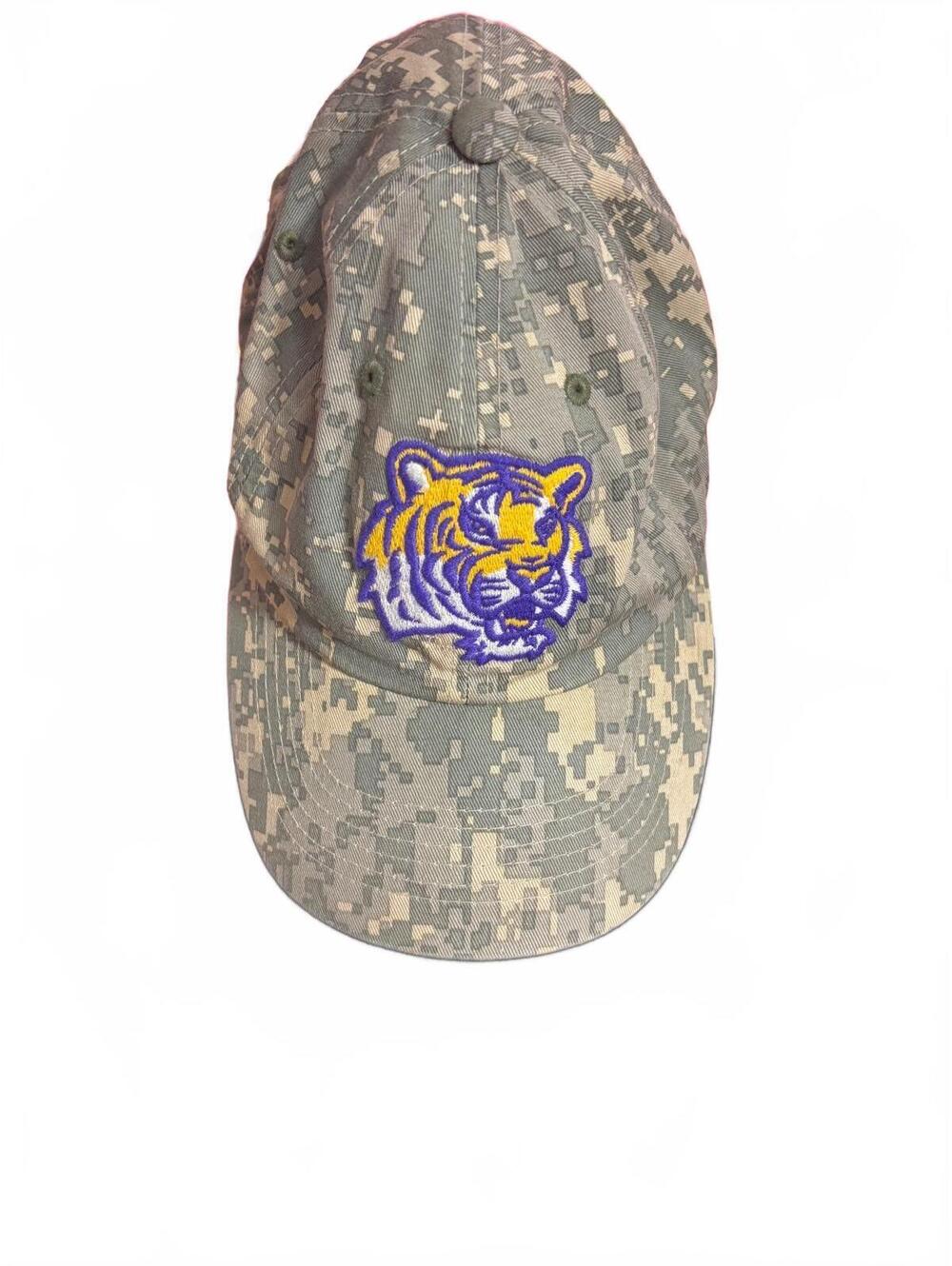 LSU Tigers Camo Hat Adjustable Cotton Baseball Cap Purple Gold NCAA